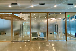 Office glass partition frosted film - commercial DFW